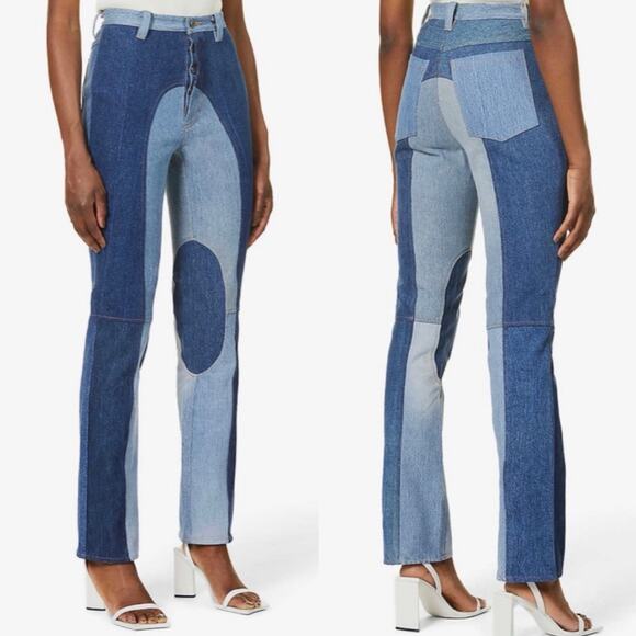 EB Denim Kendall High Rise Patchwork Jeans - Picture 1 of 7